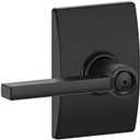 Schlage F40 LAT 622 CEN Latitude Door Lever with Century Trim, Bed & Bath Privacy Lock, Matte Black