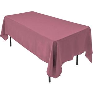 AK TRADING CO. 60 x 102-Inch Rectangular Polyester Tablecloth - Made in USA - Wrinkle-Resistant, Flame Retardant, Durable Party Table Cover, Banquet Tablecloth, Wedding Table Cover - Duty Rose