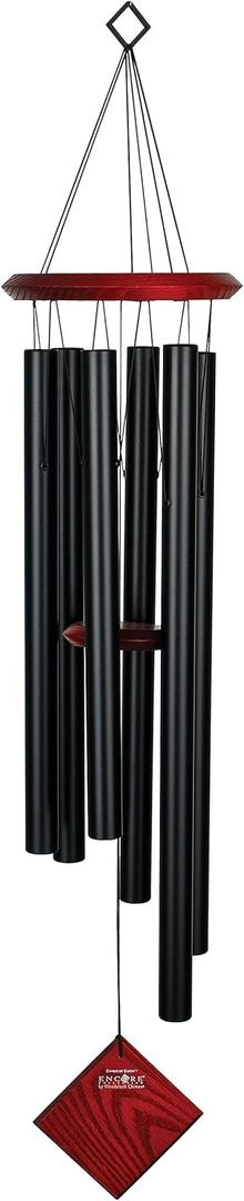 Woodstock Chimes Pluto Wind Chime for Outside 37" Black Medium Tone Sound for Outdoor Garden, Patio, Porch Decor Gifts, Encore Collection, DCK37