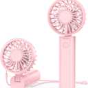 Sham Sham Foldable Handheld Fan, 2000mAh & Ultra-Portable | Dual Turbo Airflow Cools 40% Faster | 12H Runtime & 4 Speeds | for Travel, Outdoor, Office Use (Orchid Pink)