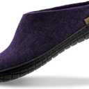 Glerups 100% quality wool mix Slipper with rubber sole - Unisex Slip-on (Purple)
