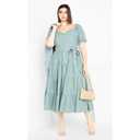 Women's Plus Size Puff Sleeve Maxi Dress - seafoam | CITY CHIC, M