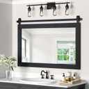 Farmhouse Mirror 42x28 Black Rustic Mirror for Wall Vanity Mirrors Barn Door Style Decor Bathroom Living Room Entryway Bedroom Mirrors