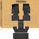 OEDRO Floor Mats & Cargo Liner Fit for Jeep Grand Cherokee L 2025-2021 (ONLY for 6 Seat), TPE All Weather Custom Fit 3 Row Floor Liners and Trunk Liner, Black (Without Center Console)