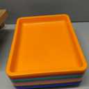 Maitys 24 Pcs Plastic Art Trays 11 x 8.7 x 1 Inch Activity Craft Tray Organizer Serving Tray Stackable Storage Sand Trays for School Painting Beads Crafts DIY Projects(Colorful)