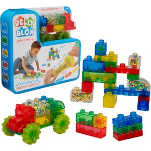 Goliath Jelly Blox Vrroom! Truck Kit | Includes 35 Blocks | Toddler & Preschool Building Blocks Kids Can Squeeze, Stretch, Squish | MESH ACCREDITED | Safety Tested Ouch-Free | Sensory Play Toy Ages 2+
