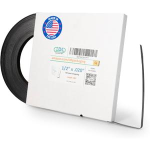 IDL Packaging 1/2" x .020" x 300' Steel Strapping Coil (1100 Lbs Break Strength) in Self-Dispensed ardboard Box - Portable Strong Banding with Superior Cut-Resistance - Heavy Pallet Strapping