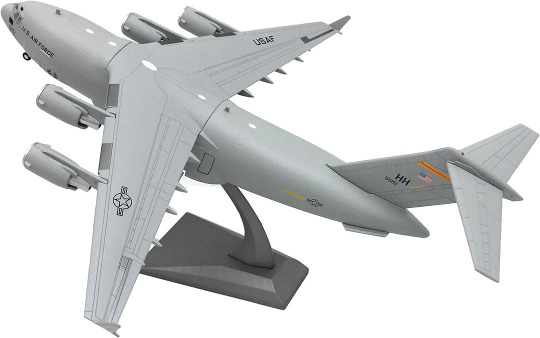 Enatuther Die-cast Airplane 1/200 US C-17 Transport Plane Model Fighter Jet Model Airplane for Collection or Gift