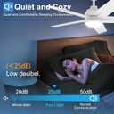 42 Inch White Ceiling Fan with Light and Remote Control,Dimmable 3 Color Temperatures LED Ceiling Fan,6 Speeds Reversible DC Motor,5 Blades Modern Ceiling Fans for Indoor or Covered Outdoor