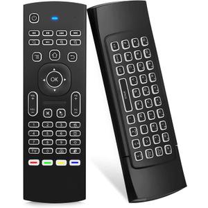 MX3 Pro Mini Keyboard Backlight Fly Remote Mouse,Android TV Remote Control,IR Learning Mini Wireless Keyboard for Android TV Box.HTPC.IPTV,Networked Set-top Box,Mini PC(Battery not Included) (white led)