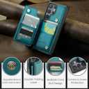 Vinich for Samsung Galaxy S25 Ultra Wallet Case with Card Holder, RFID Blocking Credit Slots Kickstand Shockproof Phone Cover Fit for Galaxy S25 Ultra 6.9" Bluish Green