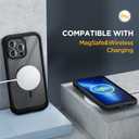 Miracase Magnetic for iPhone 13 Pro Max Case 6.7 inch, (Compatible with MagSafe) Upgrade Full-Body Clear Phone Bumper Case with Built-in 9H Tempered Glass Screen Protector, Magnetic Classic Black