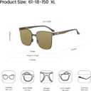 Santorini Unisex Sunglasses Wide Fit Metal Frame, Polycarbonate (PC) Lenses, UV400 & Blue Light Protection