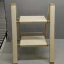 GameGem 2 Step Ladder, Folding Step Stool with Wider Pedal, Anti-Slip Feet & Non Slip Stripes, Aluminum Sturdy Material, 300Lbs Capacity, Elegant Look of Cream Chocolate Better Matches Your Home