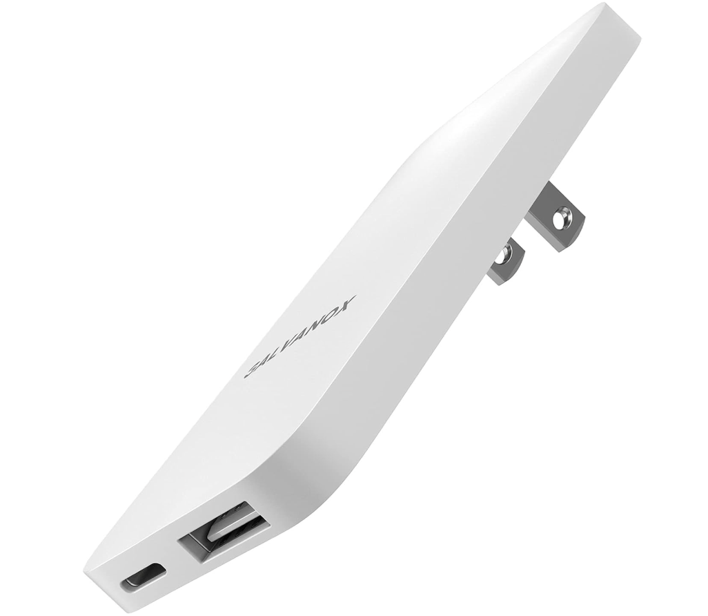 Type C Flat Wall Charger, Galvanox Ultra Slim (Multi-Port Power Adapter) for iPhone 13/14/15/16/17 iPhone 18 Pro/Max and Samsung Galaxy Models, 20W Fast Charging Outlet Plug (Dual USB-C USB-A)