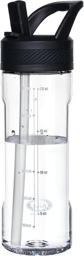 OLDLEY 20 kids Water Bottle with Straw,Tritan BPA-Free,Leak-Proof Design for Travel,Home, School, (Clear)