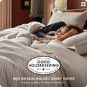 Bedsure Cotton Duvet Cover King - 100% Cotton Waffle Weave Linen Color Duvet Cover, PureWoven Breathable King Bedding Set for All Season, 3 Pieces, 104"x90"