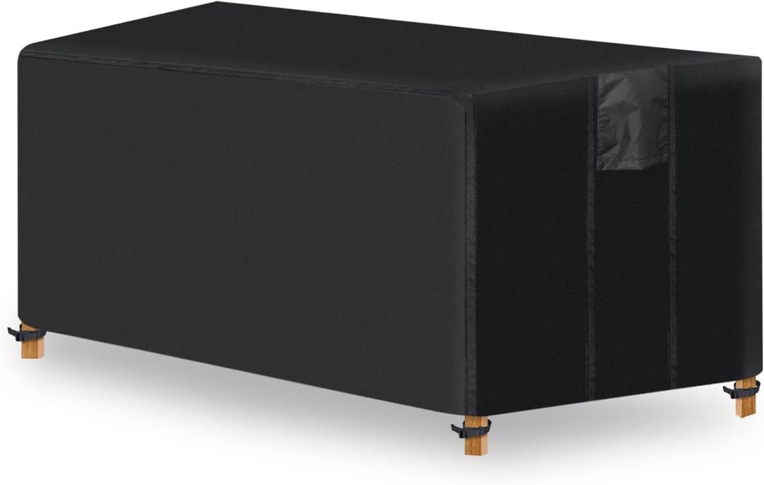 Fire Pit Cover Rectangular- Waterproof Firepit Cover (52L x 34W x 24H inches, Black) Outdoor Fireplace Cover Weatherproof and Non Fading