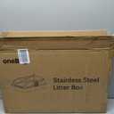 Stainless Steel XL Cat Litter Box for Cats, High-Sided Design Prevents Urine Leakage, Non-Stick, Easy to Clean, Includes Scoop, Gray L