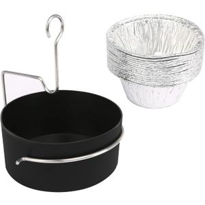 Uniflasy Grill Grease Tray Cup and Grease Clip fits CharBroil/Kenmore Gas Grill, Grease Tray with Aluminum Foil Liner (15Pack), Grease Catch Cup for Masterbuilt 30" & 40", Kenmore and More Grills