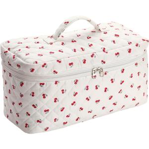 Padded Travel Case Compatible with Dyson Airwrap Complete Styler and Attachments, Quilted Cotton Portable Storage Bag for Hair Dryer Shark Flexstyle Dyson Airwrap Brush Hair Accessories