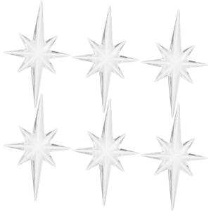 Sosoport Octagonal Star Shaped Hanging Ornament 5.11X3.14In Clear Acrylic Xmas Tree Decoration for Holiday Home Office Party
