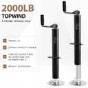 Trailer Tongue Jack 2000lb Lift Capacity, 15" Travel A-Frame Heavy Duty - Manual Topwind Utility Trailer Jack for RV Camper