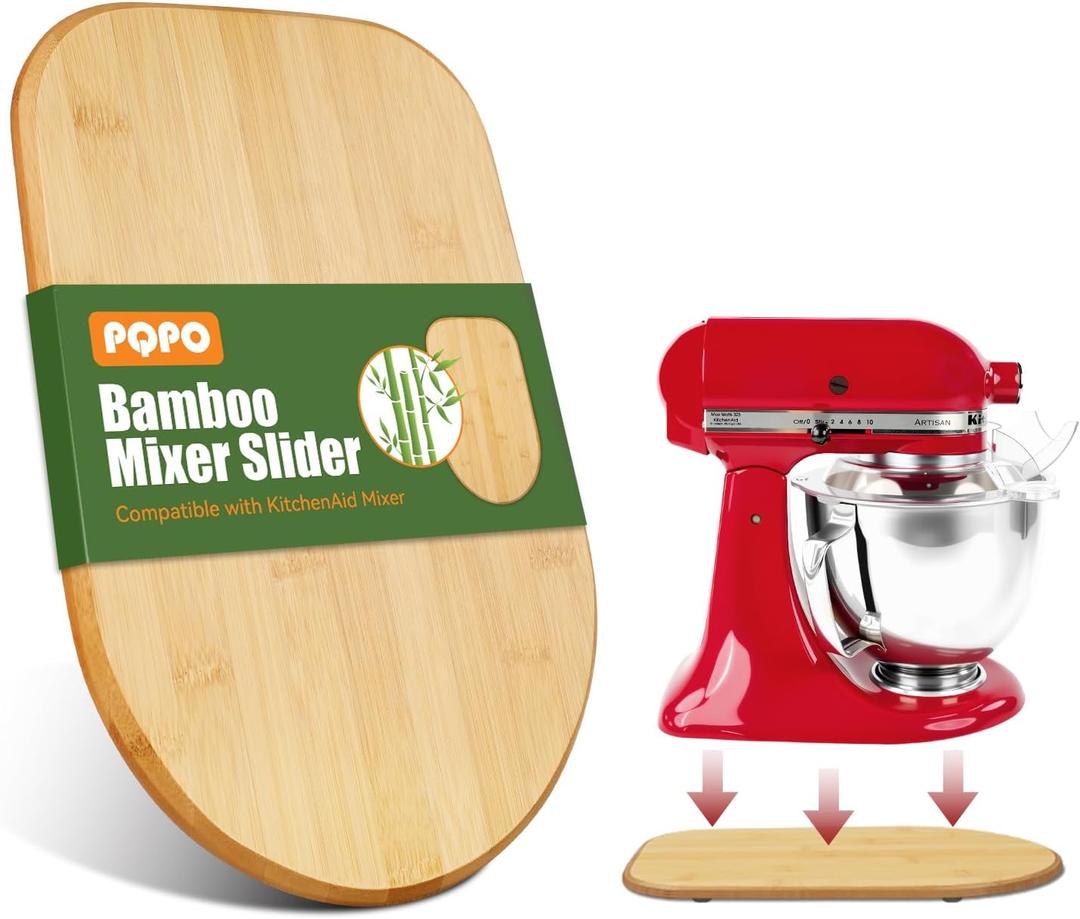 Bamboo Mixer Slider Compatible With Kitchenaid Stand Mixer,Easy-To-Move, Countertop-Protecting Mixer Accessories (4.5-5Quart)