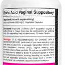 NutraBlast Boric Life Boric Acid Suppositories for Women 600mg, 60 Count