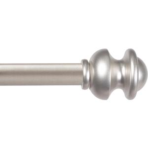 Kenney Kendall Standard Decorative Window Curtain Rod, KN71716, 28-48" (71cm-122cm), 5/8" (15.8mm) diameter, Brushed Nickel, Set Of 4 
