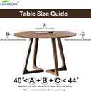 LIBERECOO Round Vinyl Fitted Tablecloth with Flannel Backing Elastic Edge Table Cover Waterproof Stain-Resistant Wipeable Tablcloths Fits 40-44" Round Tables