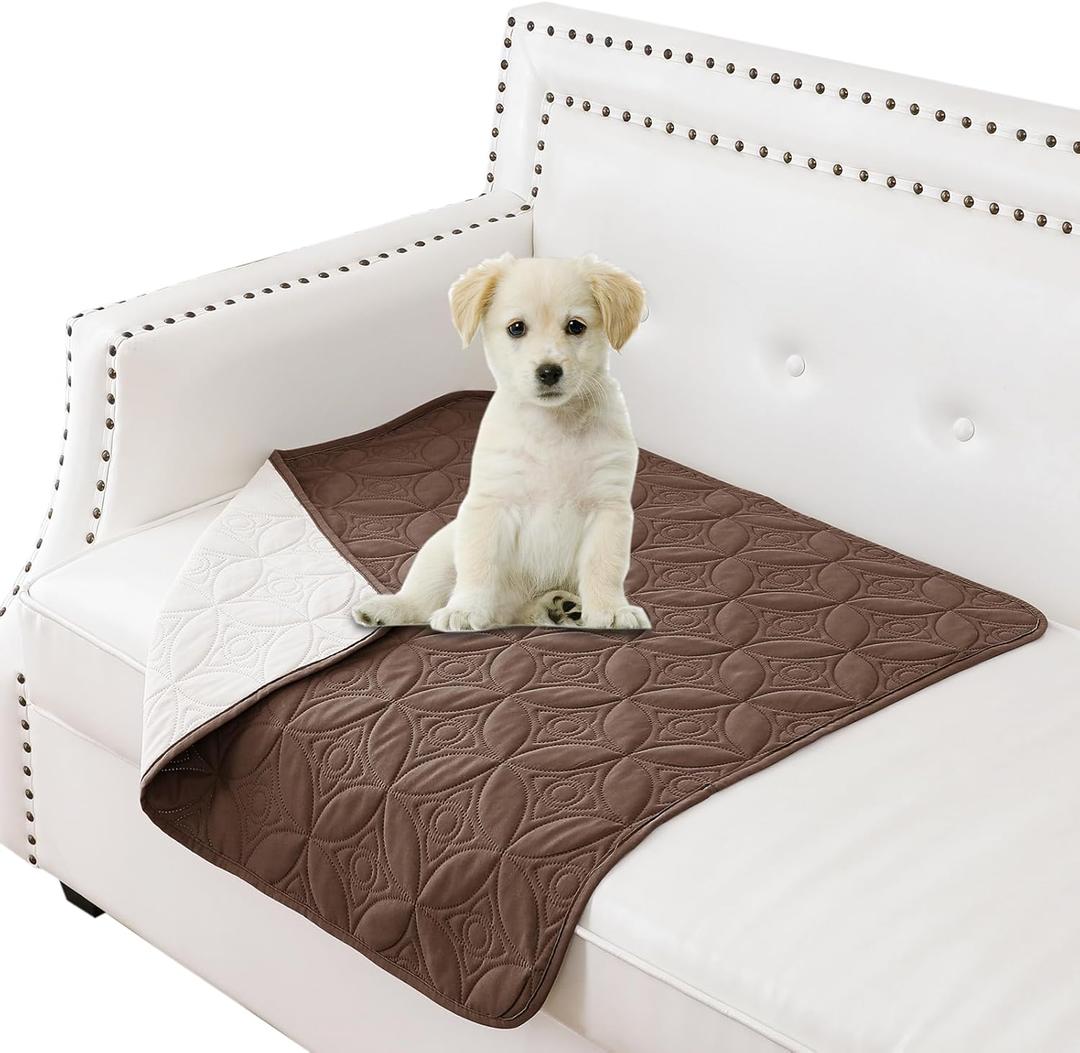 Waterproof Dog Blanket, 30x30 inches Small Pet Couch Covers for Sofa, Chair Bed Furniture Protector from Dogs Washable and Reversible-Chocolate+Cream