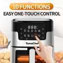 TomaChef Air Fryer 10-in-1, 5.3QT Compact Oil Free Cooker with Visible Window, Healthy Cooking, Digital Control for Family, Mothers Day Gifts for Mom, Fries, Fish, Bake, Cake, DIYBlack, Medium