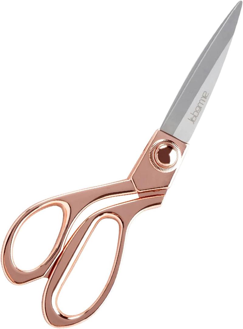 Professional Heavy Duty Tailor Scissors Leather Scissors 8" Rose Gold Stainless Steel Dressmaker Shears with Sharp Stainless SteelRose Gold