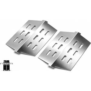 QuliMetal SUS304 Heat Deflector for Weber Genesis 300 Series Grills, Genesis E/S-310, E/S-330 with Front-Mounted Control (2011-2016), 2-Pack Heat Shield Plates for Weber 65505 7622 62756