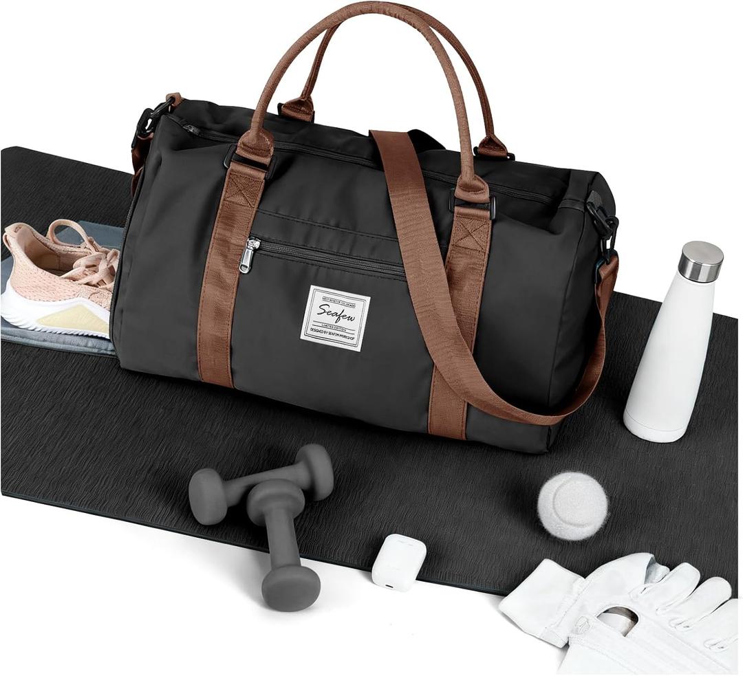 Weekender Duffel Bags for Women & Men - Airplane Travel Totes with Wet Pocket & Shoe Compartment - Labor & Delivery Hospital Bag