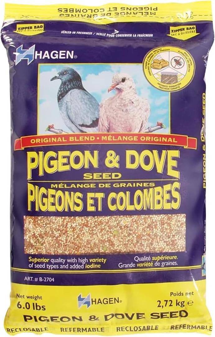 2 x Hagen Pigeon & Dove Seed - Original Formula Bird Food, 6 lb Bag Nutritionally Complete Seed Mix with Vitamins & Minerals Wild & Captive Bird Diet Insect-Resistant Air-Tight Packaging (EXP 04/23/26)