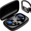 Occiam Sport Wireless Earbuds Bluetooth Headphones 80hrs Playtime Deep Bass Ear Buds with Earhook Noise Cancelling Mic Waterproof Earphones for Workout Running Black
