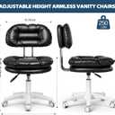 Novabright Pedicure Chair for Nail Tech, 360° Swivel Rolling Stool with with Back Support, Adjustable Height Armless Vanity Chairs Thick Cushion, Drafting Chair for Salon Spa Shop Home Office