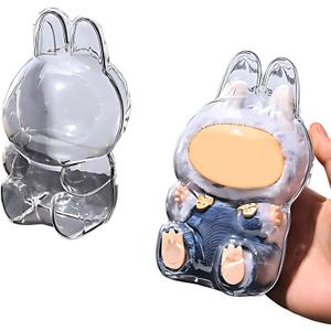 2 x Protective Case for LA-BU-BU Sitting Figure - Crystal Clear Collector Display Box with Anti-Scratch Surface, Compatible with La-bu-bu Sitting Series