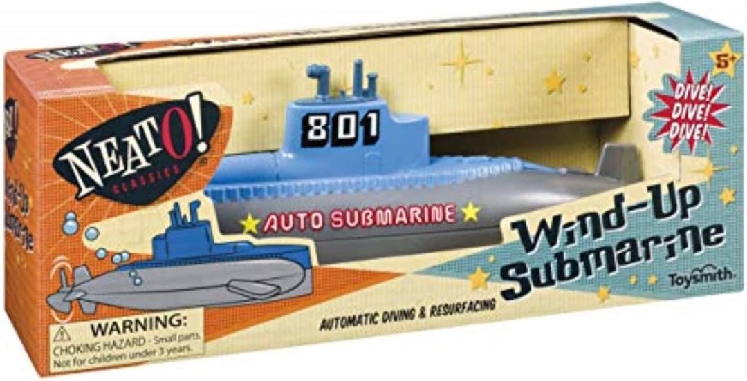 Toysmith NeatO! Classic Toys Wind Up Diving Submarine