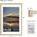 24X36 Poster Frame, Display Pictures 20X30 with Mat or 24X36 Without, Wall Hanging Frames, Natural Oak, 3 Pack