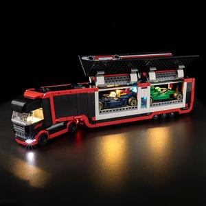 BrickSoul City F1 Truck with RB20 & AMR24 F1 Car Leg0 Light Kit, Led Light Kit for Leg0 60445, Light Up Your Leg0s - NO Leg0 Blocks Set