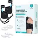 Bunion Corrector Women & Men Big Toe - 1 Pair Bunion Splint Brace - Adjustable Bunion Correction with Soft Gel - Splint Brace for Pain Relief - Toe Straightener with Non-slip Strap(Black)