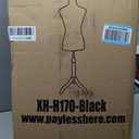 FDW Manikin 60-67Height Adjustable Female Dress Model Display Torso Body Tripod Stand Clothing Forms (Black, 60-67 Inches)