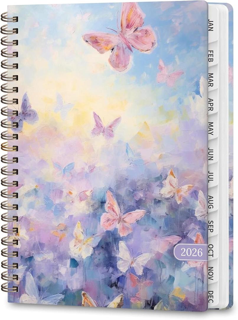 2026 Planner, Weekly and Monthly Academic Planner Calendar (JAN.2026 - DEC.2026), Planning Agenda Book, for Office Desk Accessories and School Supplies, A5(6.3" x 8.5") (Butterfly Waltz)