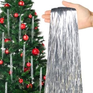 succulentlovers 22 Inch Christmas Tree Icicles Tinsel, 6000 Strands Silver Tinsel Foil Fringe Icicles, Shiny Icicle Tinsel Strands for Xmas Tree Holiday Birthday Party Wedding Decorations