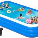 Extra Large Inflatable Pool with Pump - 180'' x 76'' x 22'' Oversized Thickened Blow Up Pool for Adults, Family Swimming Pool for Backyard, Garden and Outdoor Fun