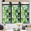 Window Privacy Film Static Cling Stained Glass Design Sun Blocking Non-Adhesive Removable Cover for Home Office 17.5x39.3 Inches (Multi-Color 7)