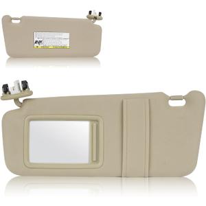 Sun Visor with Light for Toyota Camry 2007-2011 with Sunroof, Left Driver Side Beige Sunvisor Replace 74320-06800-B0